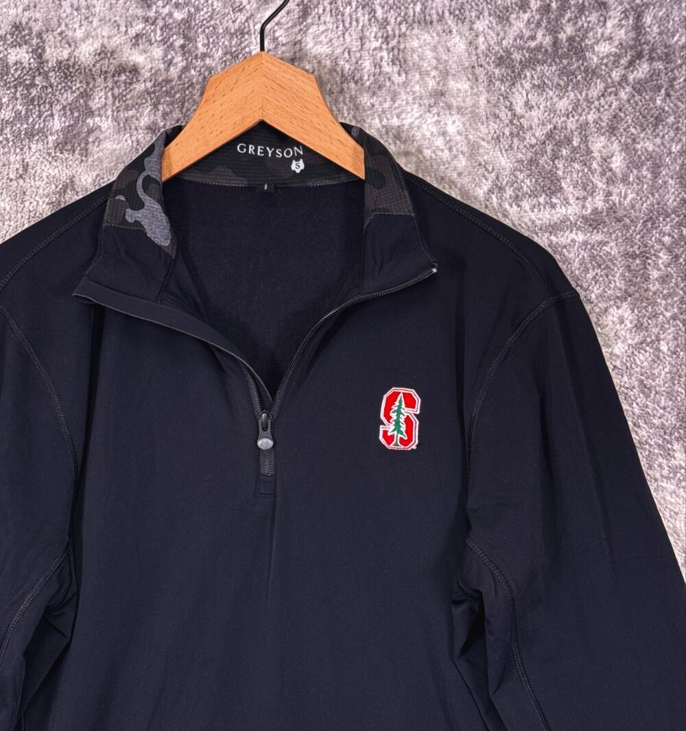 Greyson Golf Quarter 1/4 Zip Small Mens Stanford Cardinals Black Pullover